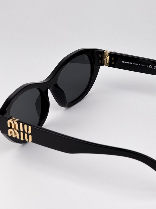 Miu Miu Women’s Sunglasses Black Grey Oval Frames MUA03S 16K08Z NEW main image 8